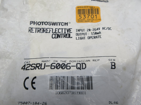 ALLEN BRADLEY 42SRU-6006-QD SER. B 20-264VAC/DC NSMP