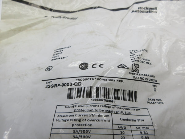 ALLEN BRADLEY 42GRP-9003-QD SER. C 70-264VAC/DC NSMP
