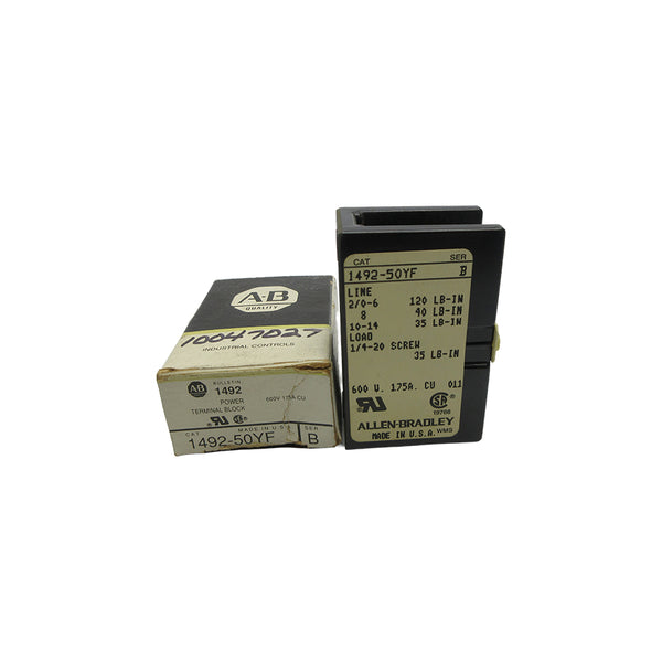 ALLEN BRADLEY 1492-50YF SER. B 600V 175A (BK/YL) NSMP