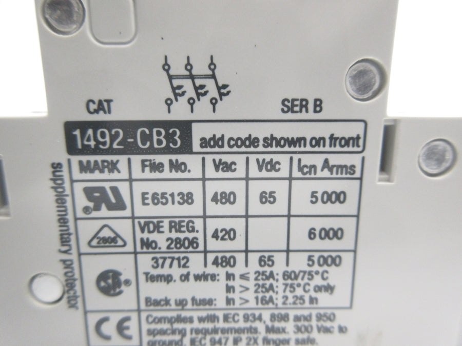 INDUSTRIAL SPARE PART 1492-CB3H120 SER. B 480VAC 12A NSNP