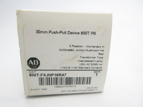 ALLEN BRADLEY 800T-FXJNP16RA7 SER. T 120VAC (WH) NSMP