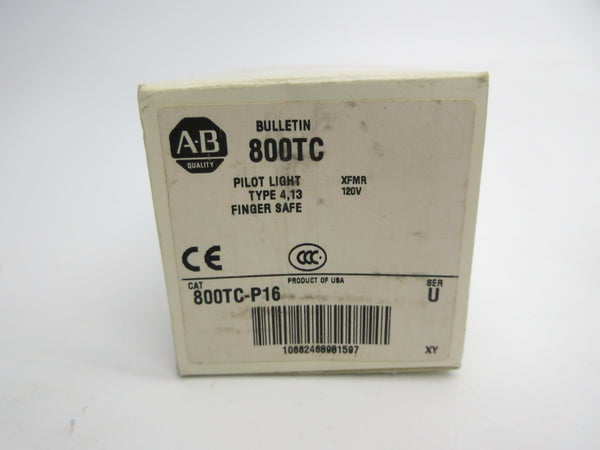 ALLEN BRADLEY 800TC-P16 SER. U 120V (WH) NSMP