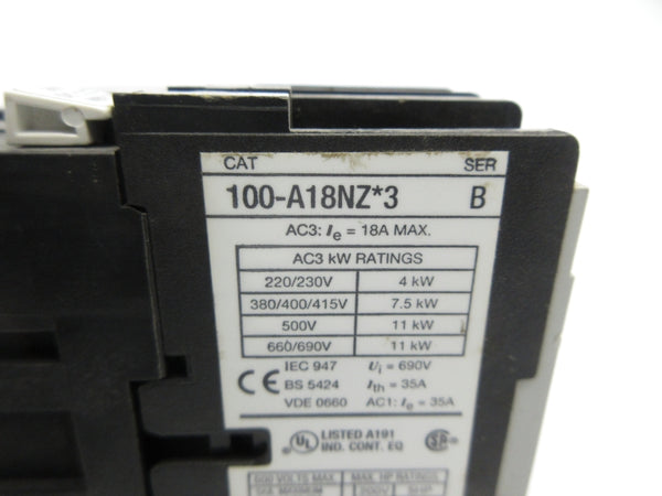 ALLEN BRADLEY 100-A18NZJ3 SER. B 24VDC NSNP