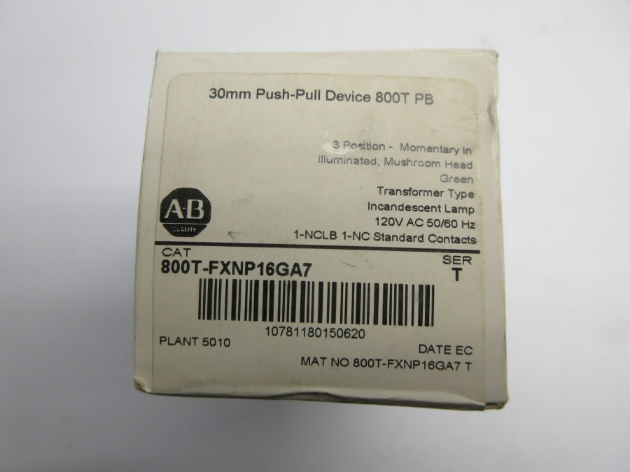 INDUSTRIAL SPARE PART 800T-FXNP16GA7 SER. T 120VAC (WH) NSFS