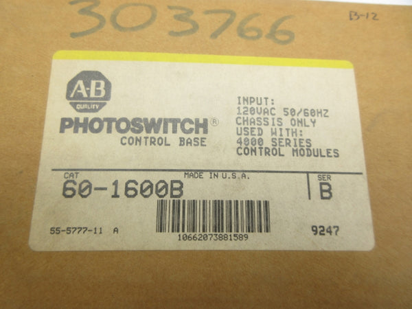 ALLEN BRADLEY 60-1600B SER. B 120VAC (BR/YL) NSFS