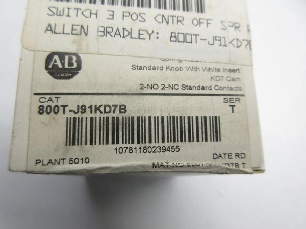 ALLEN BRADLEY 800T-J91KD7B SER. T (WH) NSFS