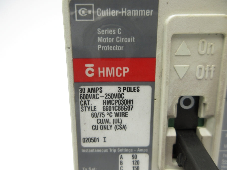 CUTLER HAMMER HMCP030H1 SER. C 600VAC 30A NSNP