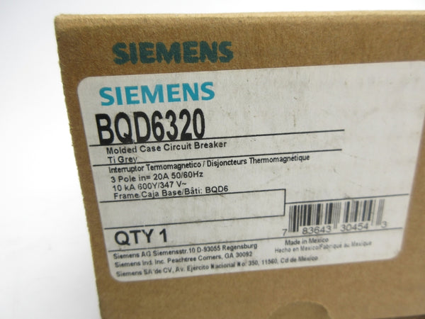 SIEMENS BQD6320 347V 20A NSMP