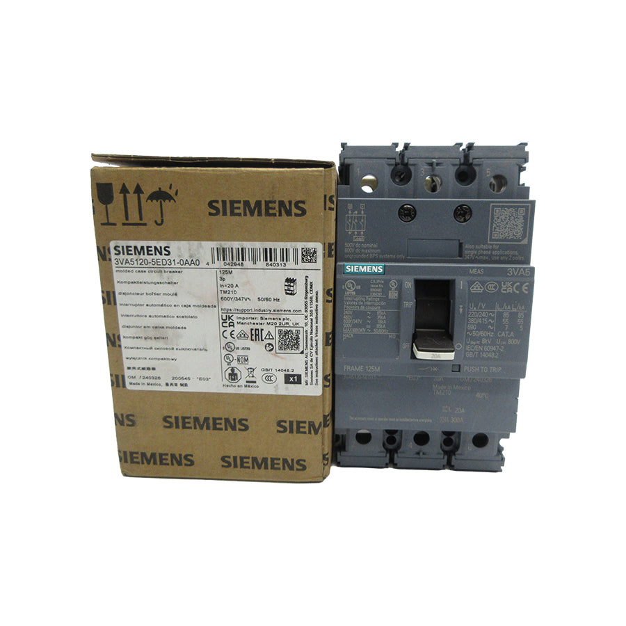 SIEMENS 3VA5120-5ED31-0AA0 347V 20A NSMP
