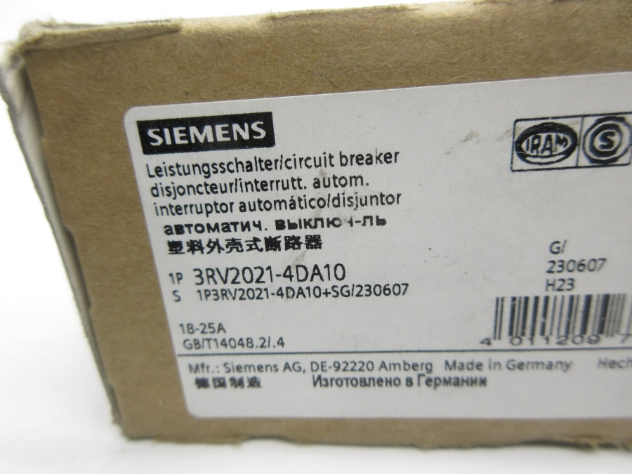 SIEMENS 3RV2021-4DA10 18-25A NSMP