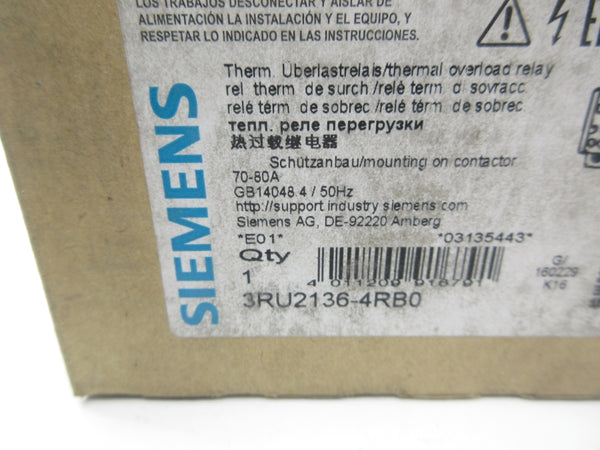 SIEMENS 3RU2136-4RB0 70-80A NSMP