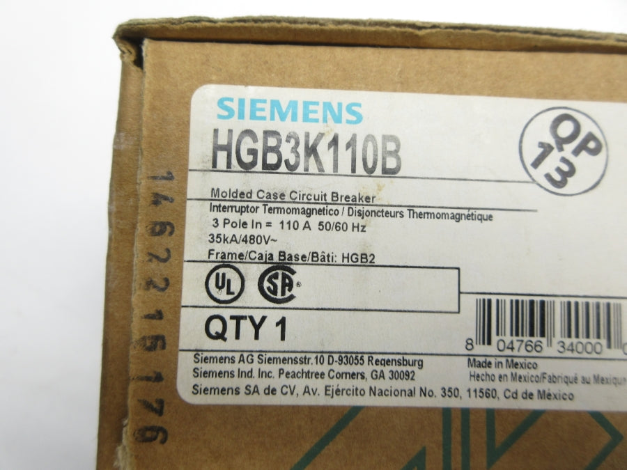 SIEMENS HGB3K110B 480V 110A NSMP