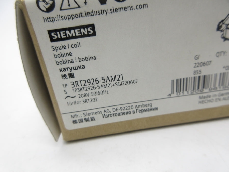 SIEMENS 3RT2926-5AM21 208V NSMP