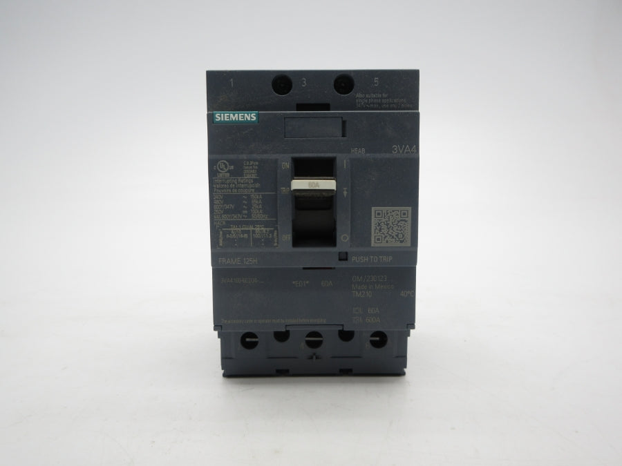 SIEMENS 3VA4160-6ED34-0AA0 347V 60A NSMP