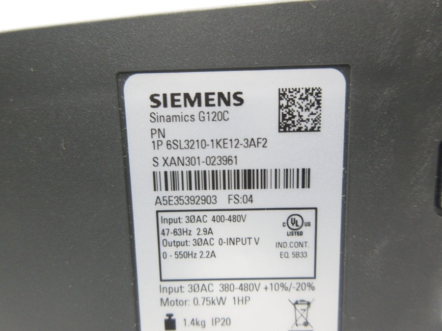 SIEMENS 6SL3210-1KE12-3AF2 400-480V 2.9A NSNP