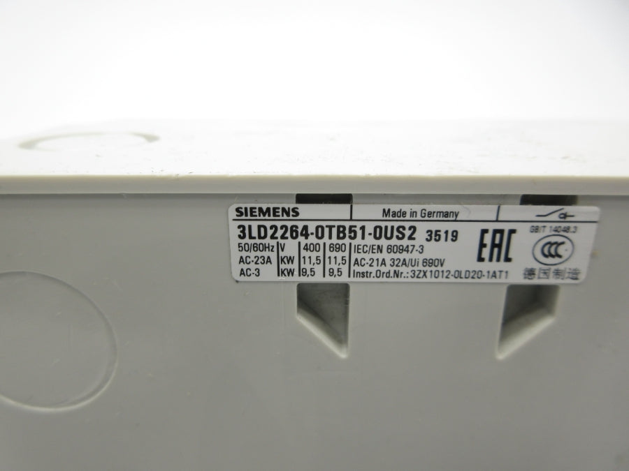 SIEMENS 3LD2264-0TB51-0US2 690V 32A NSNP