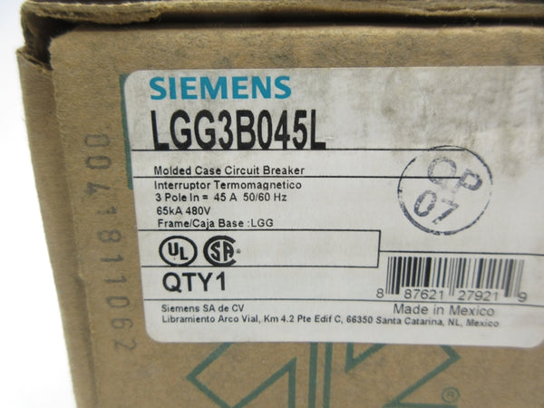 SIEMENS LGG3B045L 480V 45A NSMP