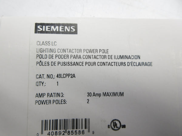 SIEMENS 49LCPP2A 600VAC 30A NSMP