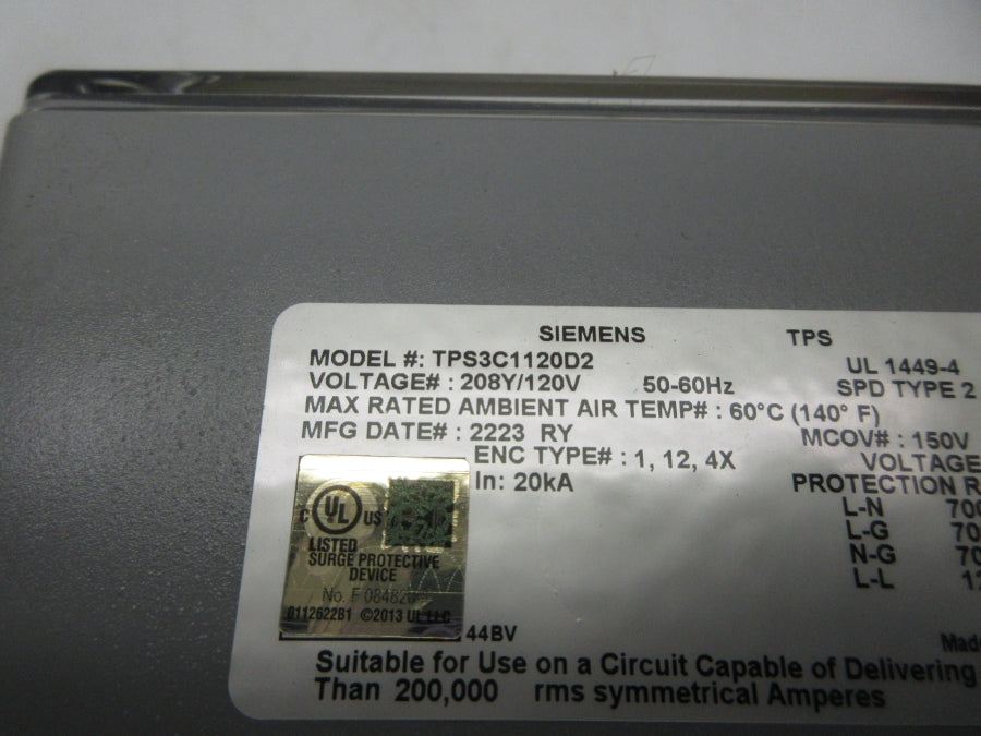 SIEMENS TPS3C1120D2 120V UNMP