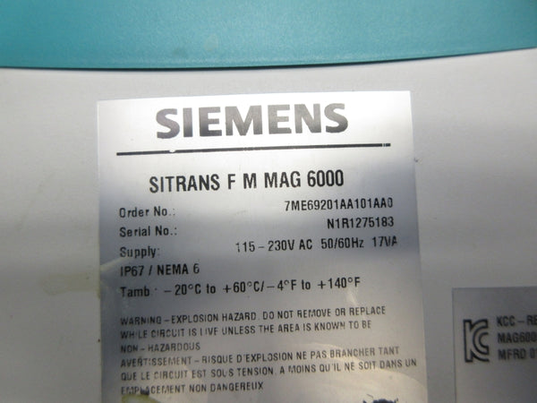 SIEMENS 7ME69201AA101AA0 115-230VAC UNMP