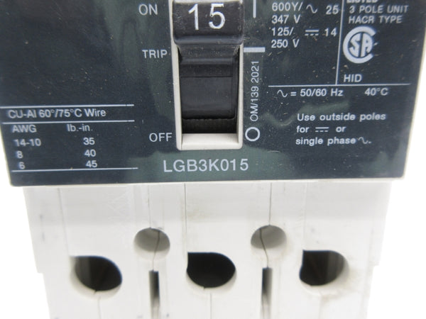 SIEMENS LGB3K015 480V 15A UNMP