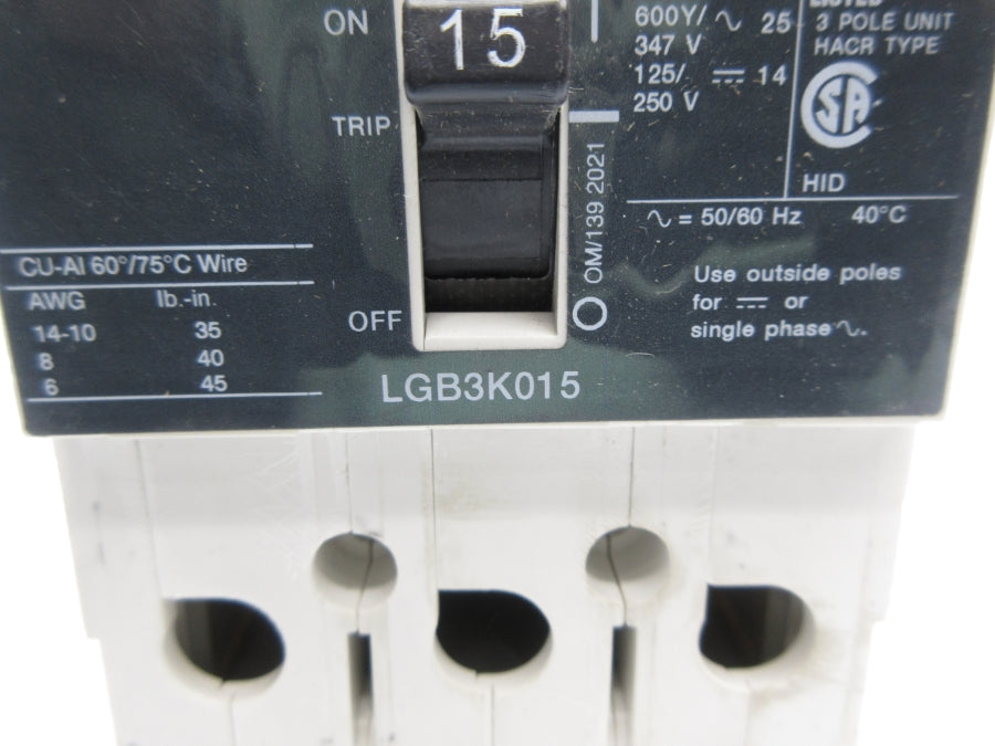 SIEMENS LGB3K015 480V 15A UNMP