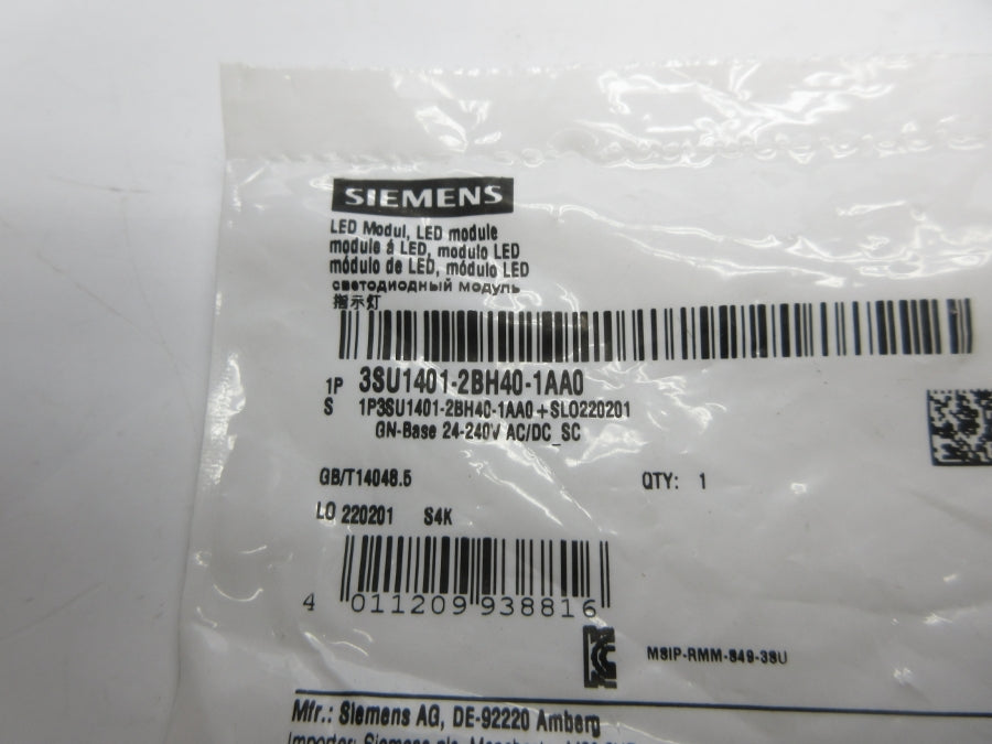 SIEMENS 3SU1401-2BH40-1AA0 24-240VAC/DC NSMP