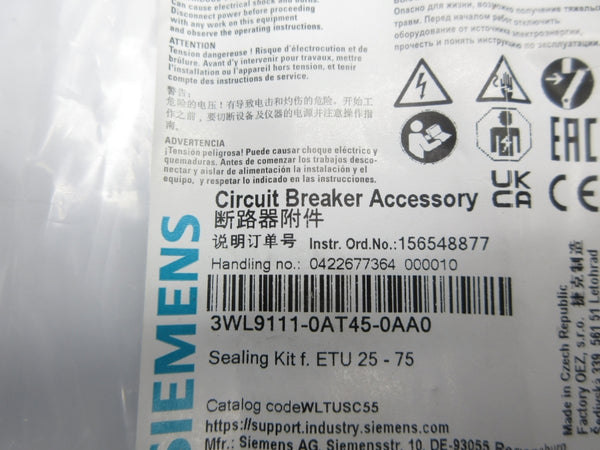 SIEMENS 3WL9111-0AT45-0AA0 NSMP