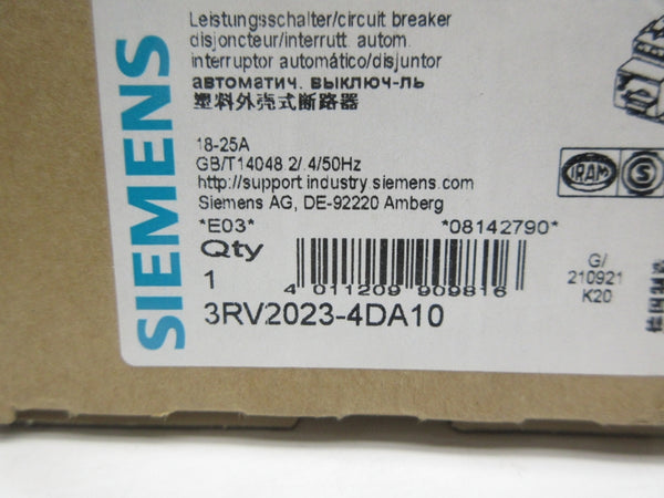 SIEMENS 3RV2023-4DA10 18-25A NSMP