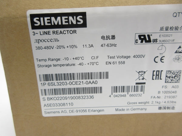 SIEMENS 6SL3203-0CE21-0AA0 380-480V 11.3A NSMP