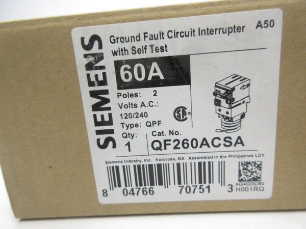 SIEMENS QF260ACSA 120/240VAC 60A NSMP