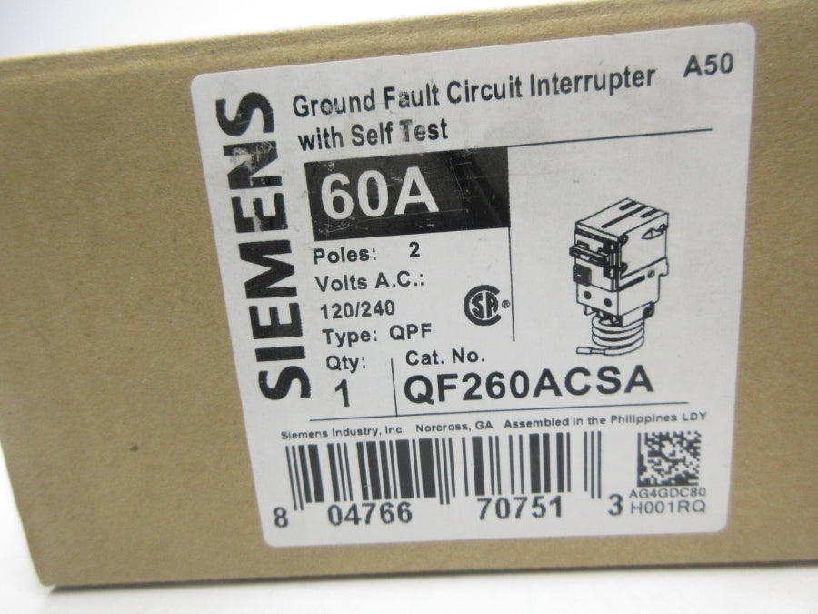 SIEMENS QF260ACSA 120/240VAC 60A NSMP