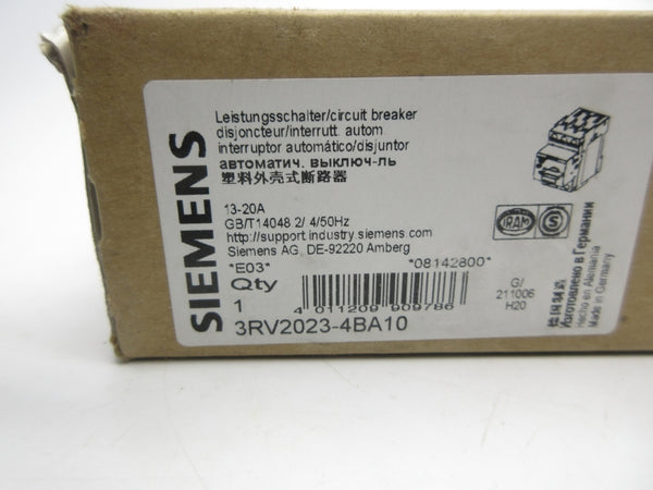 SIEMENS 3RV2023-4BA10 13-20A NSMP