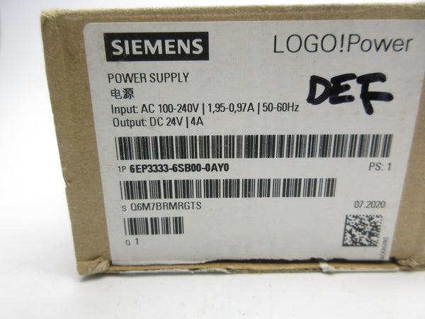 SIEMENS 6EP3333-6SB00-0AY0 100-240VAC 1.95-0.97A NSMP