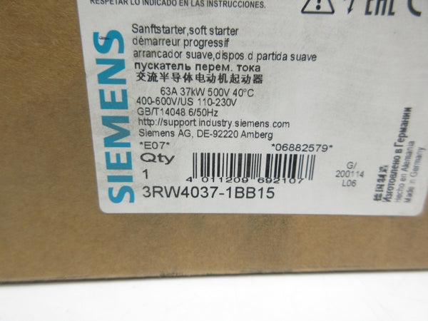 SIEMENS 3RW4037-1BB15 110-230V NSMP