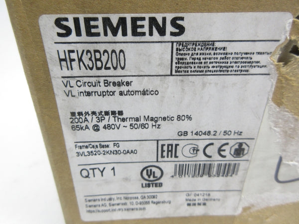 SIEMENS HFK3B200 480V 200A NSMP