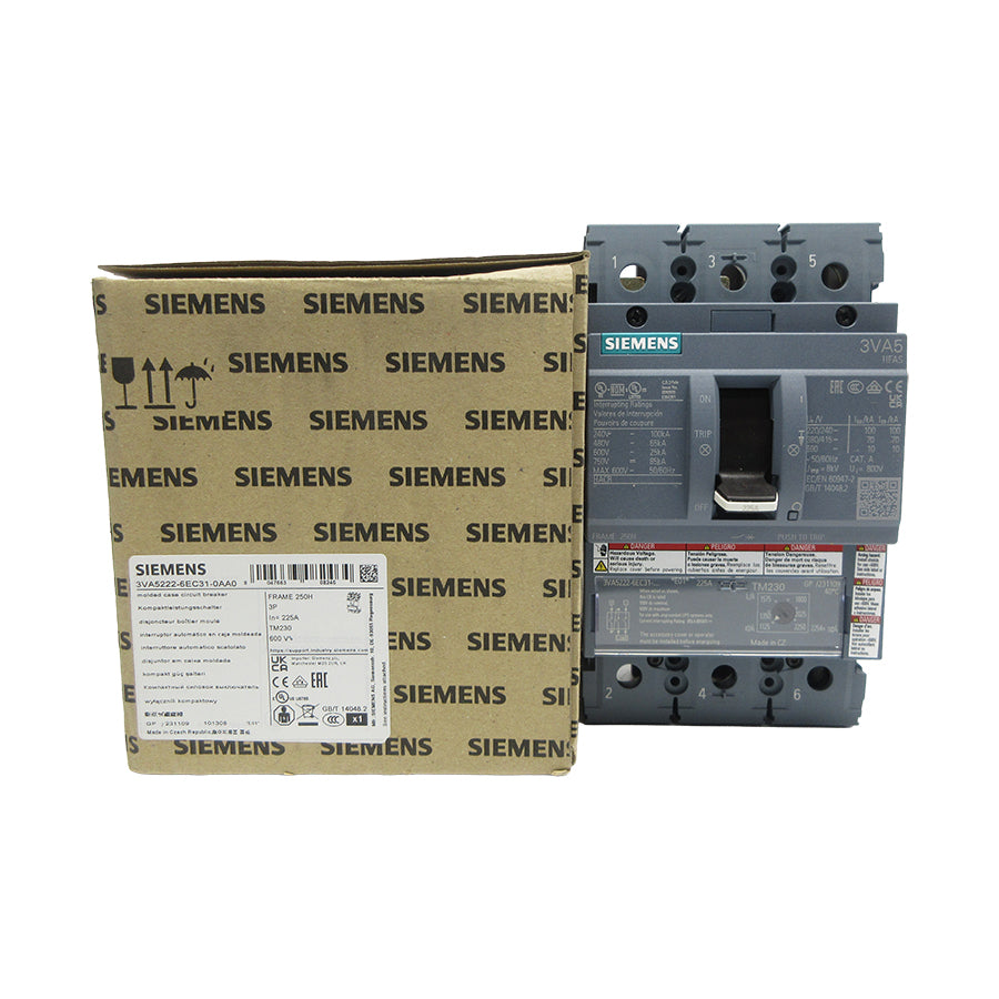 SIEMENS 3VA52222-6EC31-0AA0 600V 225A NSMP
