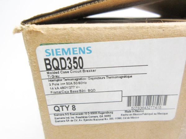 SIEMENS BQD350 277V 50A (PKG OF 8) NSMP