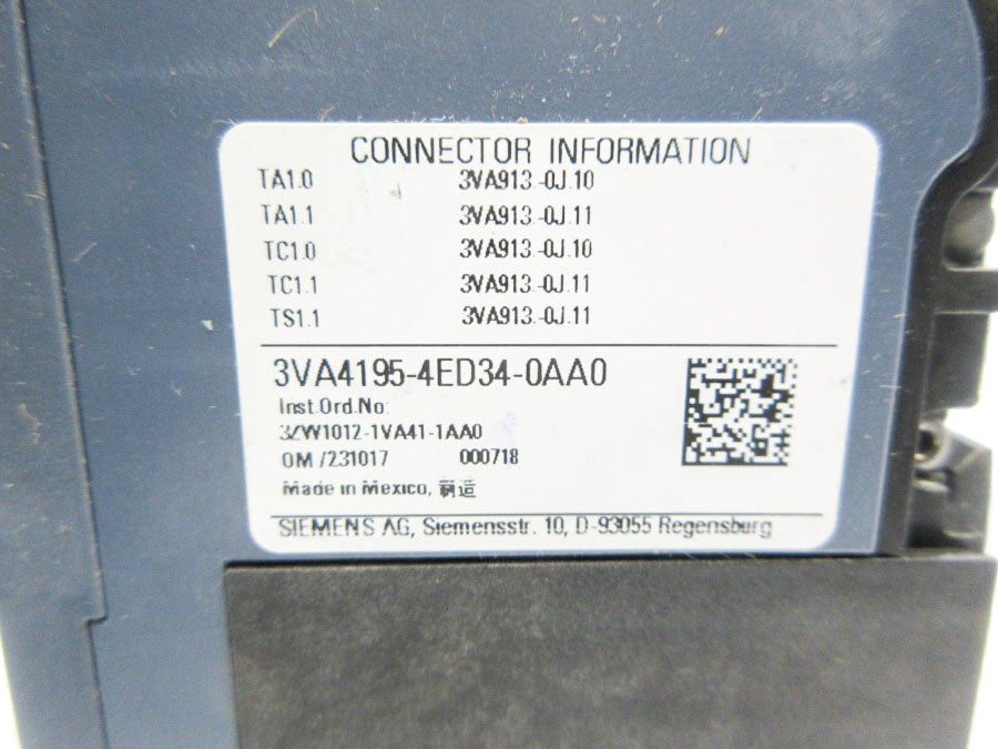 SIEMENS 3VA4195-4ED34-0AA0 347V 15A NSNP