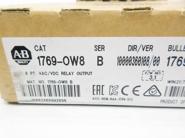 INDUSTRIAL SPARE PART 1769-OW8 SER. B F/W 3.1 24VDC 0.1A NSMP