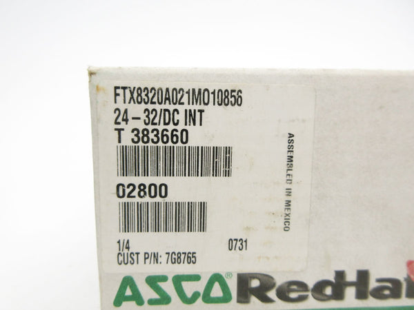 ASCO FTX8320A021MO10856 24-32VDC 150PSI 1/4" NSMP