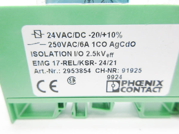 PHOENIX CONTACT EMG17-REL/KSR-24/21 2953854 24VAC/DC NSNP