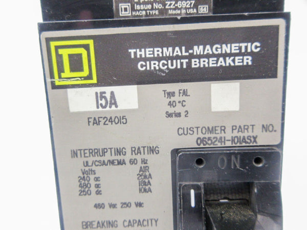 SQUARE D FAF24015 480VAC 15A NSNP