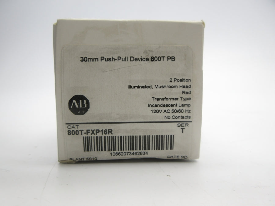 ALLEN BRADLEY 800T-FXP16R SER. T 120VAC (WH) NSFS