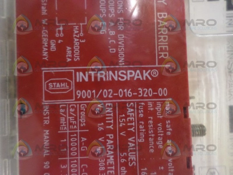 STAHL INTRINSPAK 9001/02-016-320-00 SAFETY BARRIER NSMP
