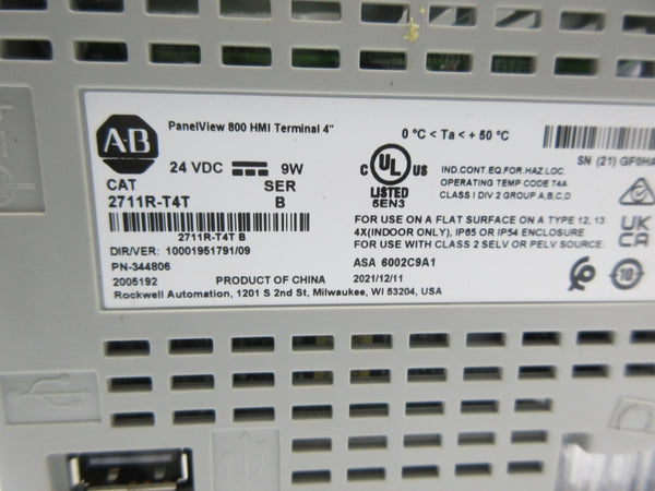 INDUSTRIAL SPARE PART 2711R-T4T SER. B 24VDC NSNP