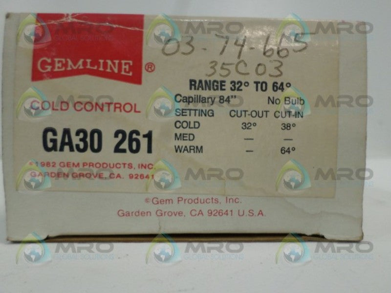GEMLINE GA30261 TEMPERATURE CONTROL THERMOSTAT NSMP