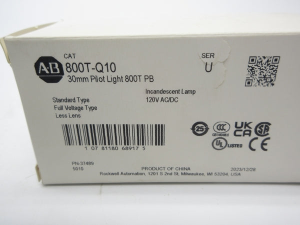 INDUSTRIAL SPARE PART 800T-Q10 SER. U 120VAC/DC (WH) NSMP