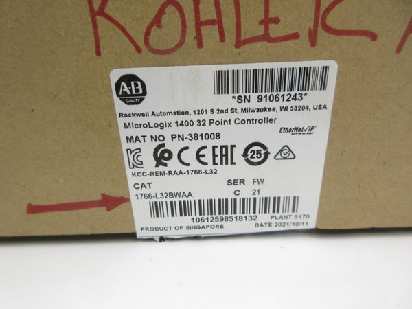 INDUSTRIAL SPARE PART 1766-L32BWAA SER. C F/W 12 NSMP