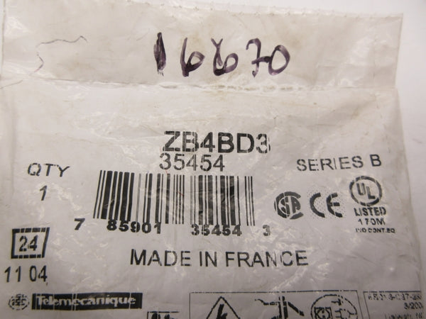 SCHNEIDER ELECTRIC ZB4BD3 SER. B NSMP